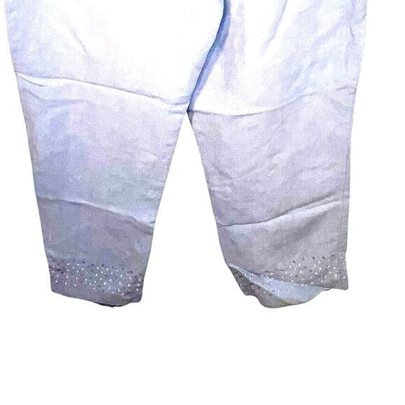 Sigrid Olsen ladies 6 linen viscose embroidered sequin hem office dress pants - Picture 3 of 12